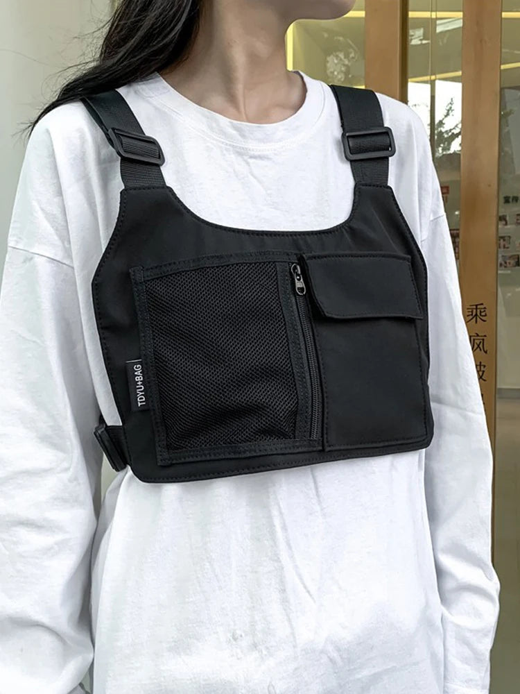 Unisex Hip-Hop Streetwear Chest Rig Bag High Quality Nylon Multi-function Tactical Vest Backpack for Outdoor Sports Travel Oasis Select