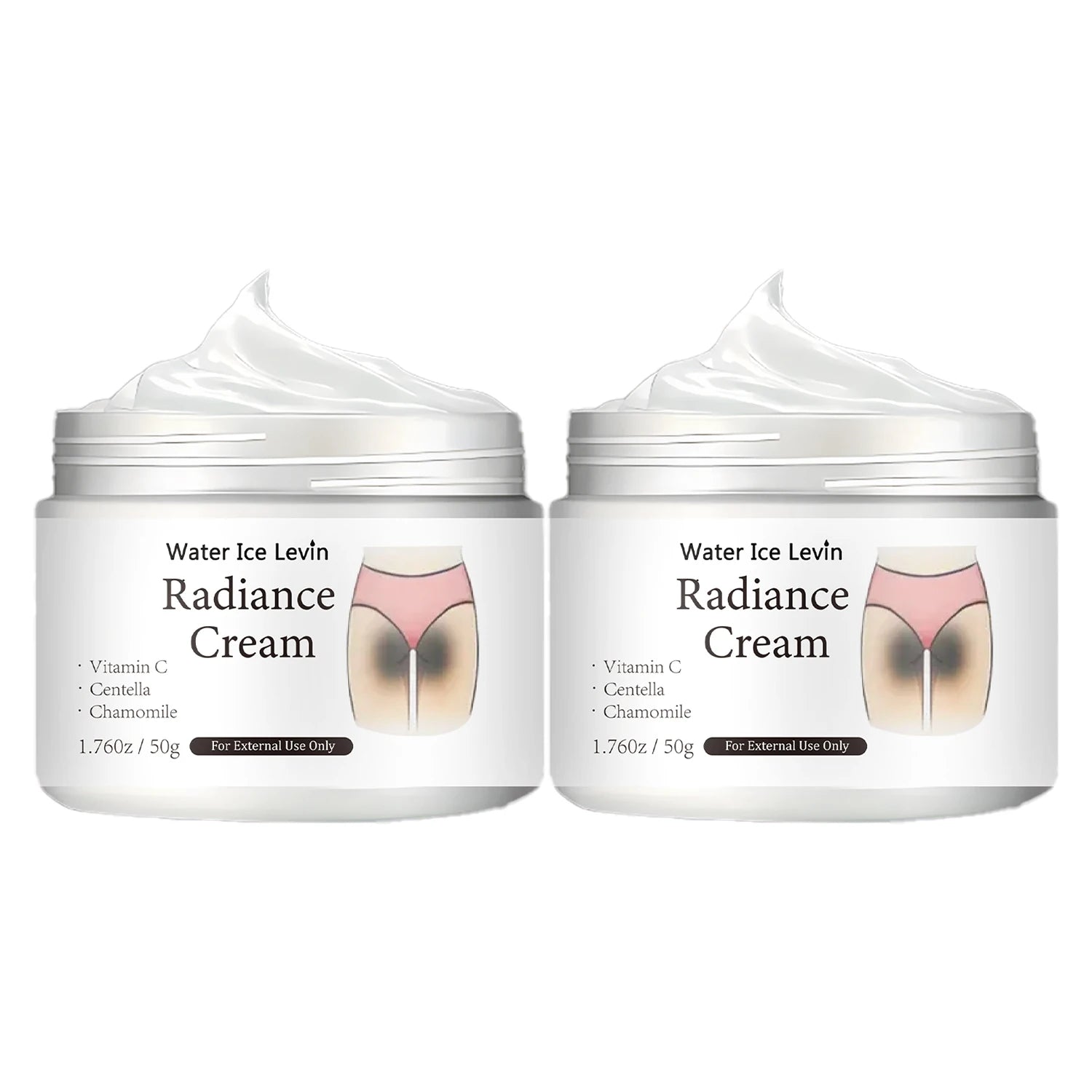 50g of Radiance Cream - Contains Vitamin C, for Private Areas, Underarms, Joints, Improves the Appearance of Melanin, and Illuminates the Skin Inside the Buttocks and Thighs Oasis Select 2Pcs 50g