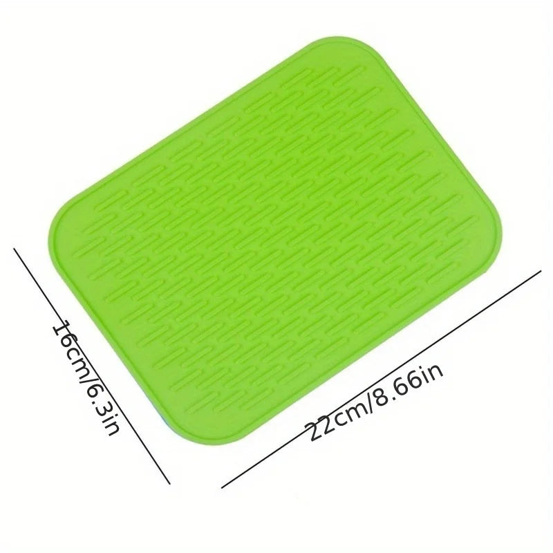 1PC Silicone Mat for Hot Pans Multifiction Mat - Heat Resistant Silicone Mat - Durable & Flexible Hot Pads for Kitchen Counter Oasis Select green 16x21.5cm