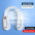 5 Gear Adjustable Neck Cooler Fan Wearable Bladeless Fan Rechargeable Cooling Fan for Cycling Hiking Travel Office Oasis Select White