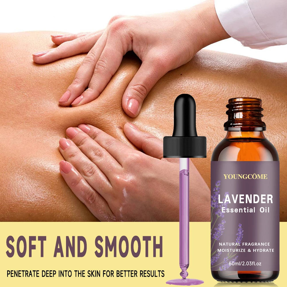 YOUNGCOME Organic Lavender Oil 40/60ml – Hair, Skin & Aromatherapy Lavender Face Oil Oasis Select