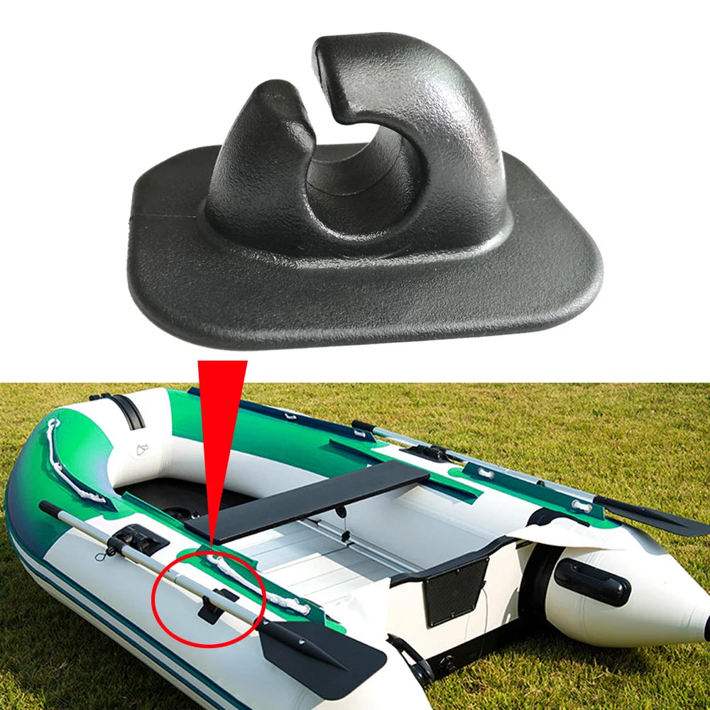 2pc Inflatable Boat Rowing Pole Paddle Clips Holder PVC Mount Patch Dinghy Kayak Canoeing Rafting Round Single Hole Rope Buckle Oasis Select