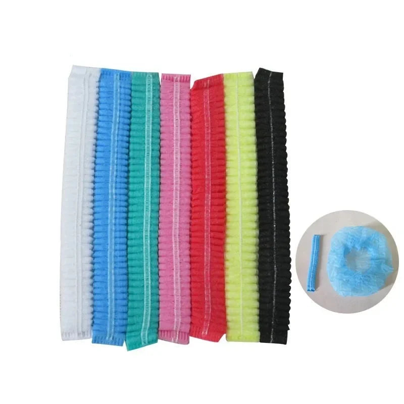 100pcs/Pack Disposable Bathing Cap Hair Head Covers Net Bouffant Dustproof Anti Dust Caps Breathable Shower Bathing Hats Kitchen Oasis Select