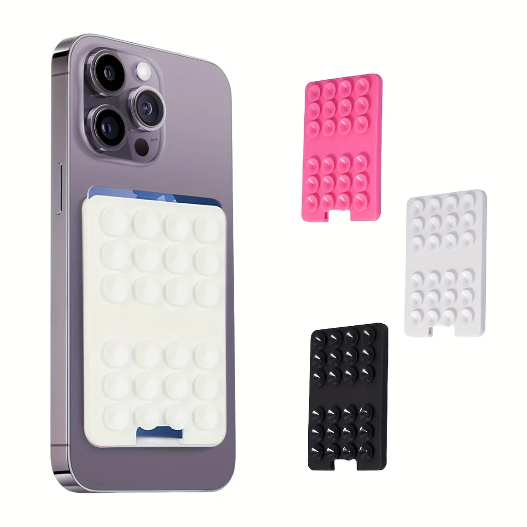 1pc Silicone Suction Cup Phone Holder with Card Wallet for Convenient Selfies, Compatible with Android and Iphone Oasis Select