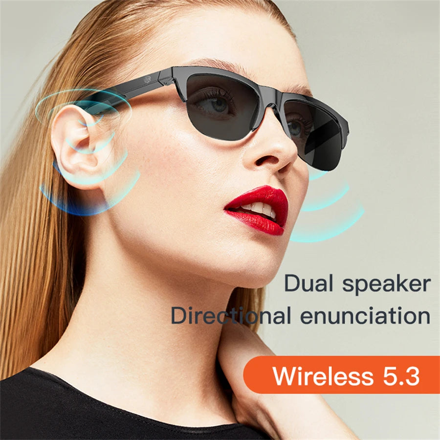 Sunglasses Earphones UV400 Protection PC Lens Sunglasses with Built-in Earbuds Headphones Hifi Sound Music Sport Headset Game Oasis Select