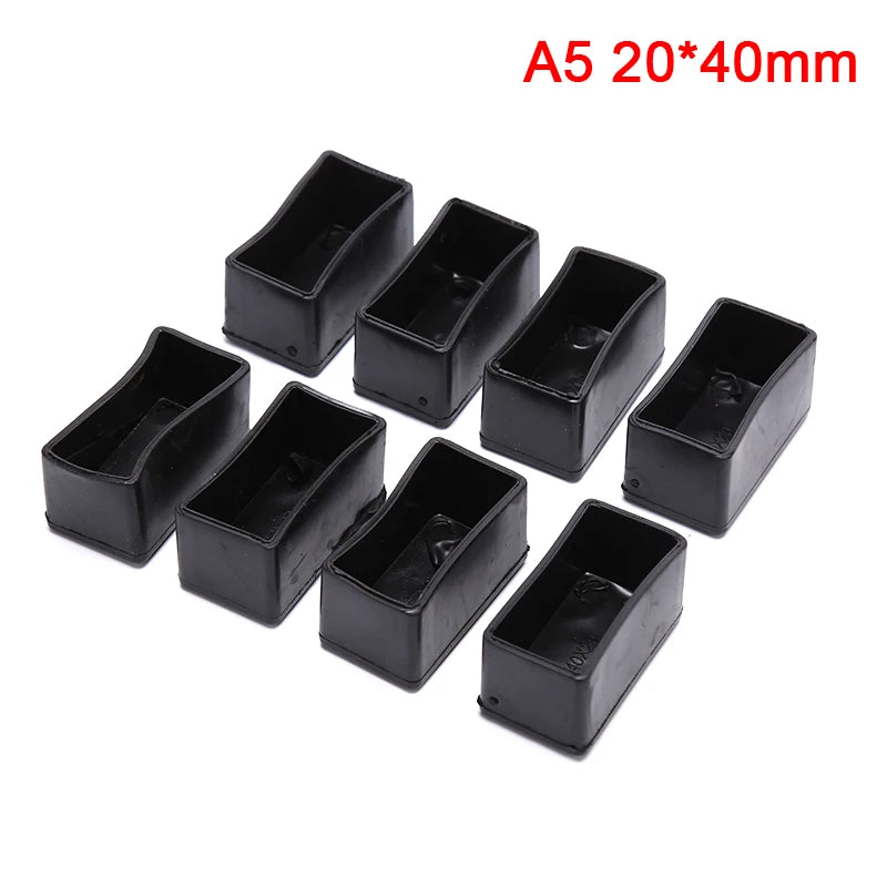8pcs Rectangle Silicone Chair Leg Caps Non-slip Table Foot Cover Socks Protector Oasis Select 2x4cm