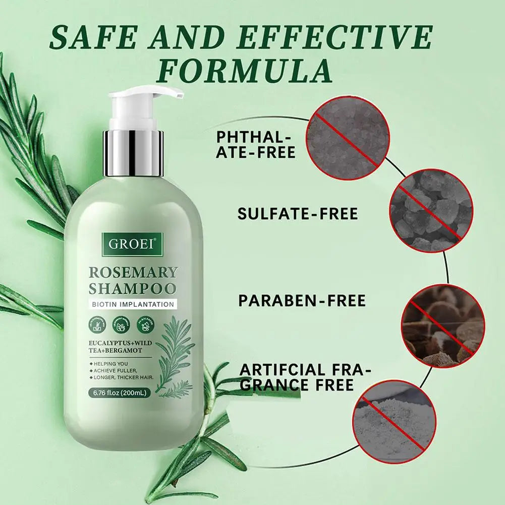 Rosemary Strengthening Shampoo 200ml – All Hair Types, Paraben-Free Strengthening Shampoo Oasis Select