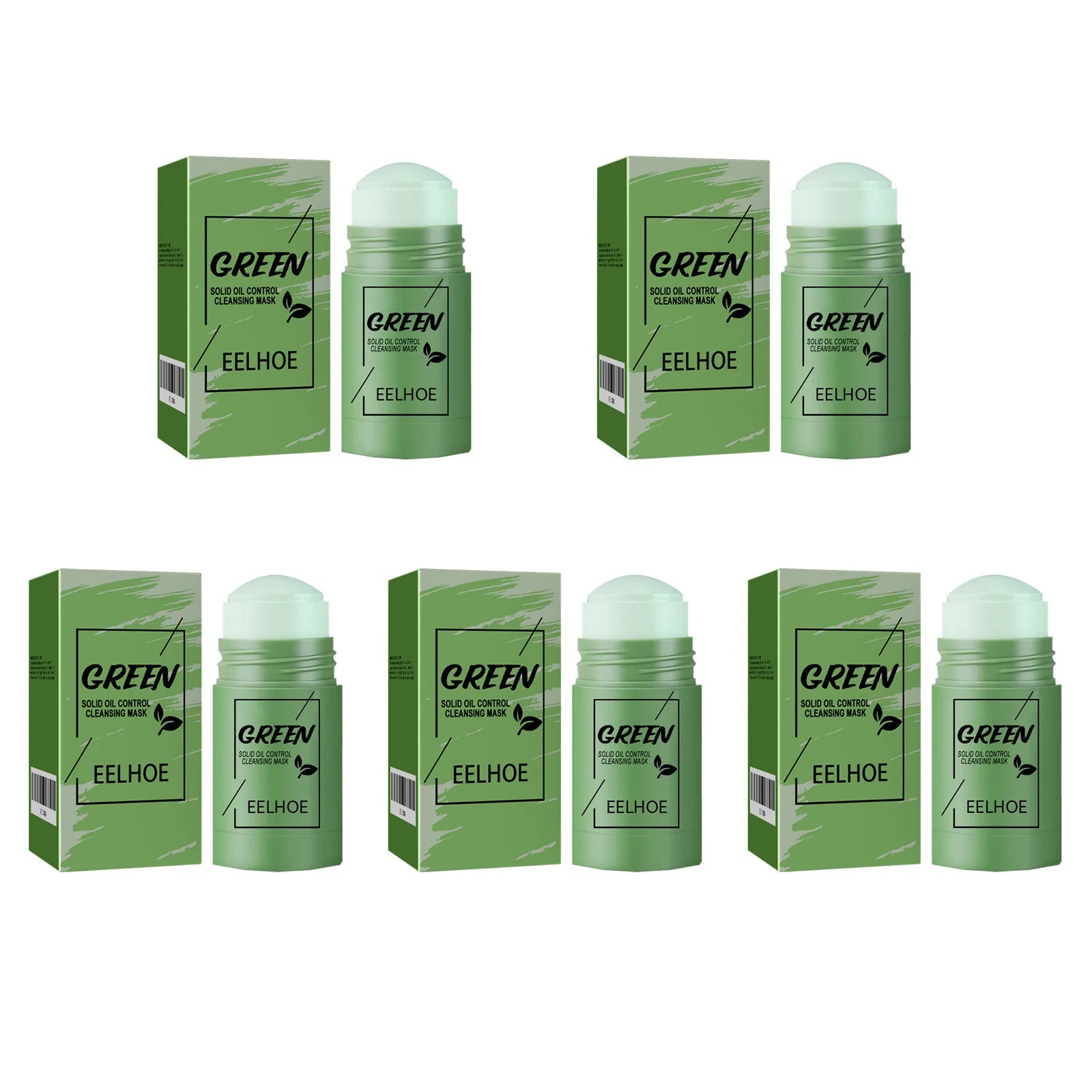 Eelhoe Green Tea Solid Face Mask – Pore & Acne Control 40g Clay Face Mask Stick Oasis Select 5 x 40g Boxed