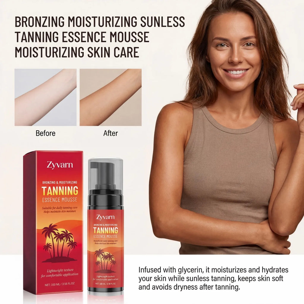 Bronzing Tanning Mousse Sunless Self Tanner Natural Glow Streak Free Hydrating Long Lasting Even Bronze Lightweight Non Sticky Oasis Select