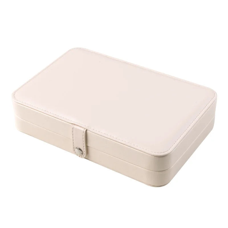 Double Layer Jewelry Jewelry Ring Necklace Storage Box Jewelry Box Oasis Select Beige one size
