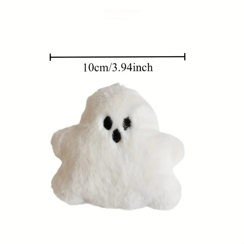 8 white plush keychains - cute fluffy-shaped stuffed dolls, soft mini backpack pendants, suitable as gifts for Halloween parties Oasis Select