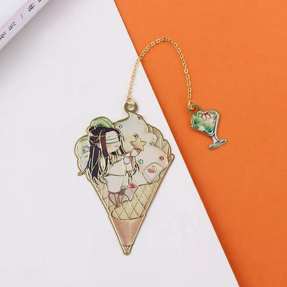 Mo Dao Zu Shi Anime Metal Bookmarks Grandmaster of Demonic Cultivation Cartoon Bookmark Wei Wuxian Lan Wangji Figure Bookmark Oasis Select