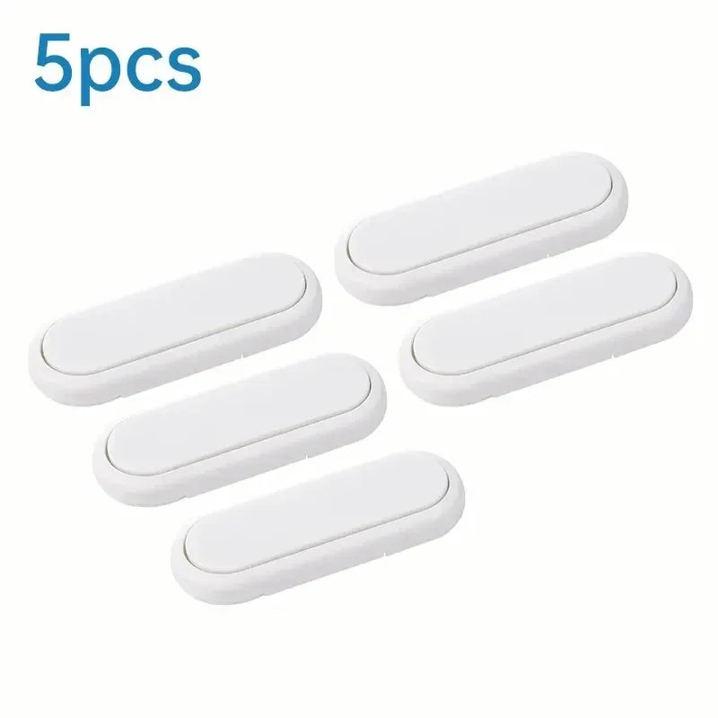 5pcs Children's Drawer Safety Latch Cabinet Door Protection Baby Anti Pinch Hand Invisible Lock Opposite Door Wardrobe Lock Oasis Select 5PCs
