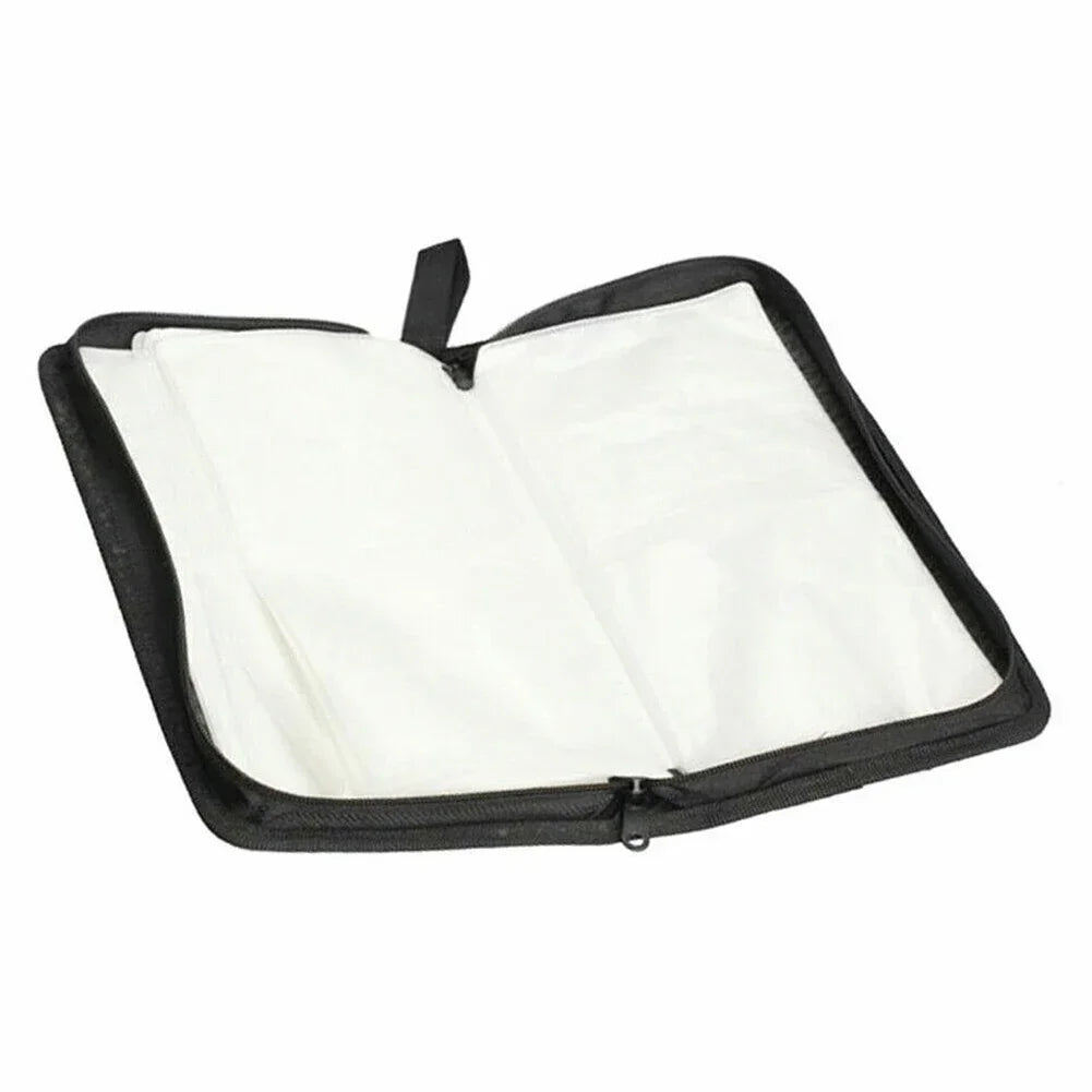 Portable Zipper DVD CD Holder 80pcs Capacity Storage Pouch Bag Double-side CD DVD Storage Sleeve Case Wallet Album Carrying Case Oasis Select black