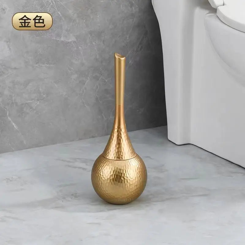 Plastic Luxury Gold Toilet Brush Set Replaceable Nylon Soft Bristle Brush Long Handle For WC Bathroom Accessories Cleaning Tools Oasis Select Gold