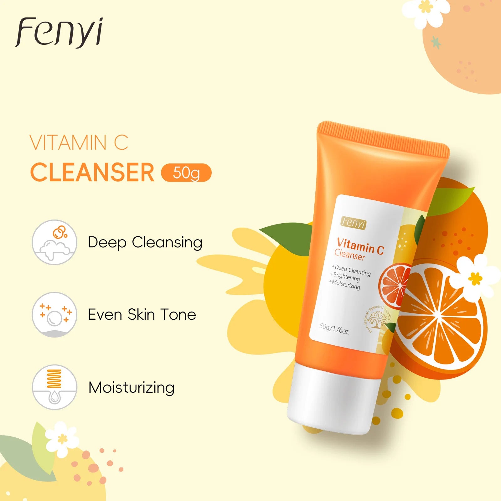 LAIKOU Vitamin C Facial Cleanser – Hydrating Foam Face Wash Vitamin C Face Wash Oasis Select