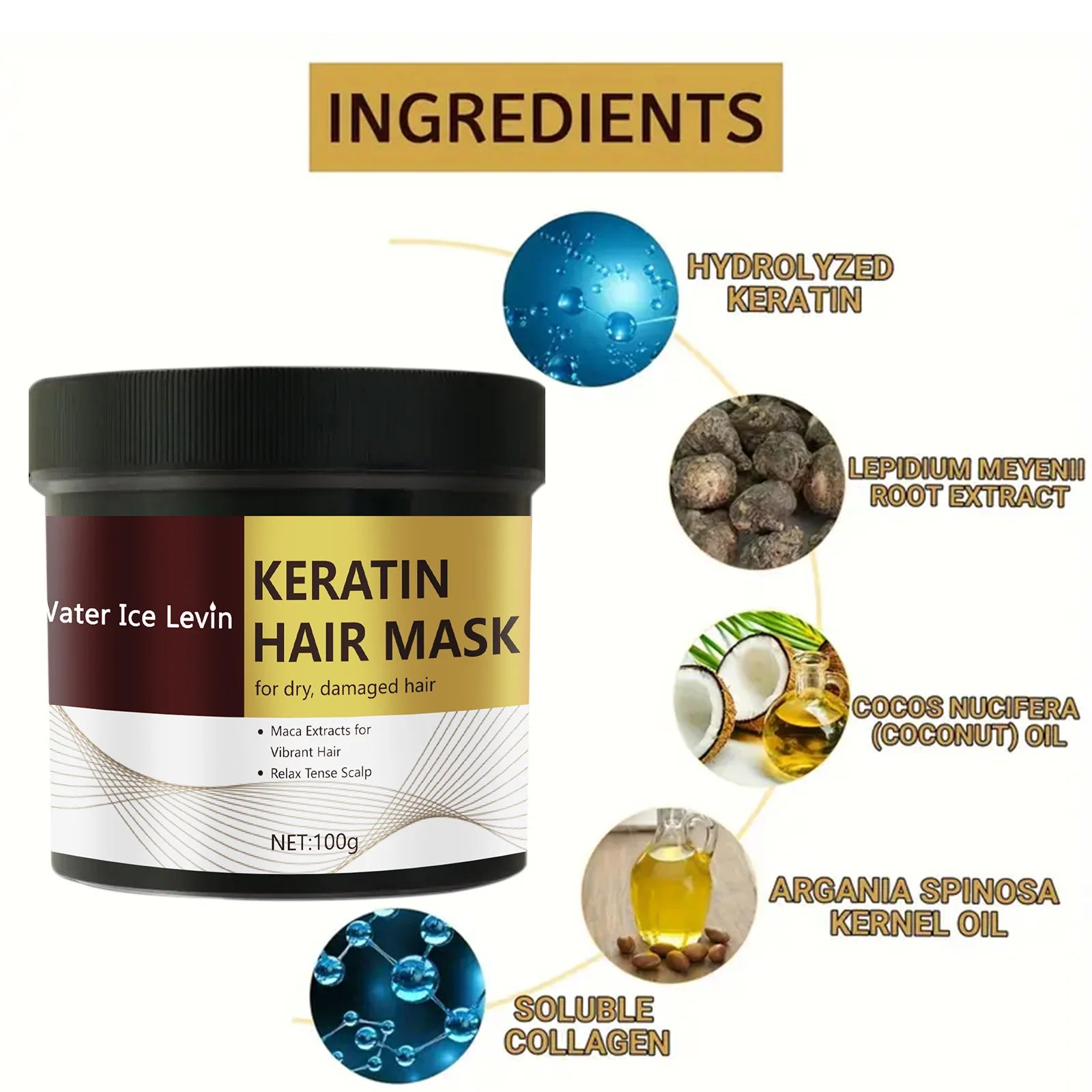 Keratin Hair Mask – Repair Frizzy & Damaged Hair | 100g Keratin Hair Mask Oasis Select
