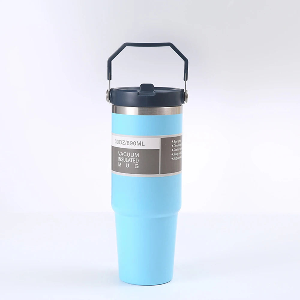 890ml Ultra Large Capacity Insulated Cup 304 Stainless Steel Insulated Cup Cold Insulated Outdoor Portable Ice Cream Cup Oasis Select Blue 801-900ml