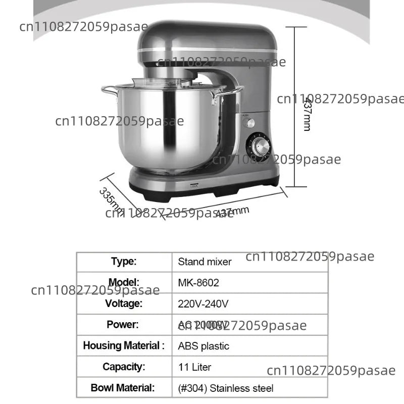 Large-Capacity European Stand Mixer 5L–15L | High-Power