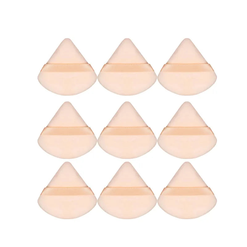 1/3/5/7/9pcs Velvet Cosmetic Powder Pufff Makeup Sponge Puff Dry Use Triangle Makeup Puff Women Soft Smooth Face Makeup Tools Oasis Select 9pcs Beige