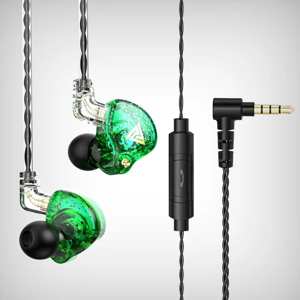 Original QKZ AK6 PRO Wired Earphone HIFI Stereo Headset With MIC HD Call 3.5mm AUX In-Ear Music Game Sports Headphones Oasis Select AK6Pro Green