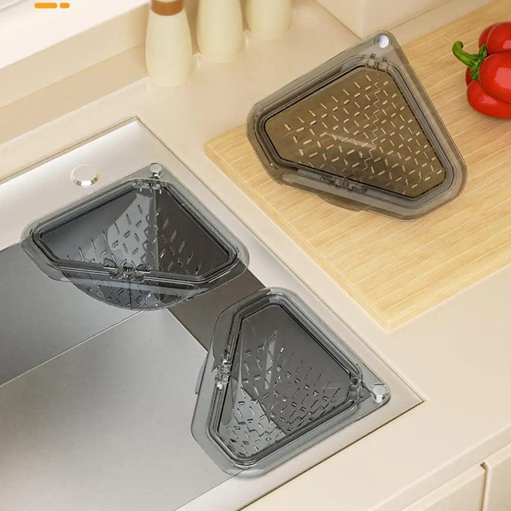 Magnetic Corner Sink Drain Basket – No-Drill Food Strainer
