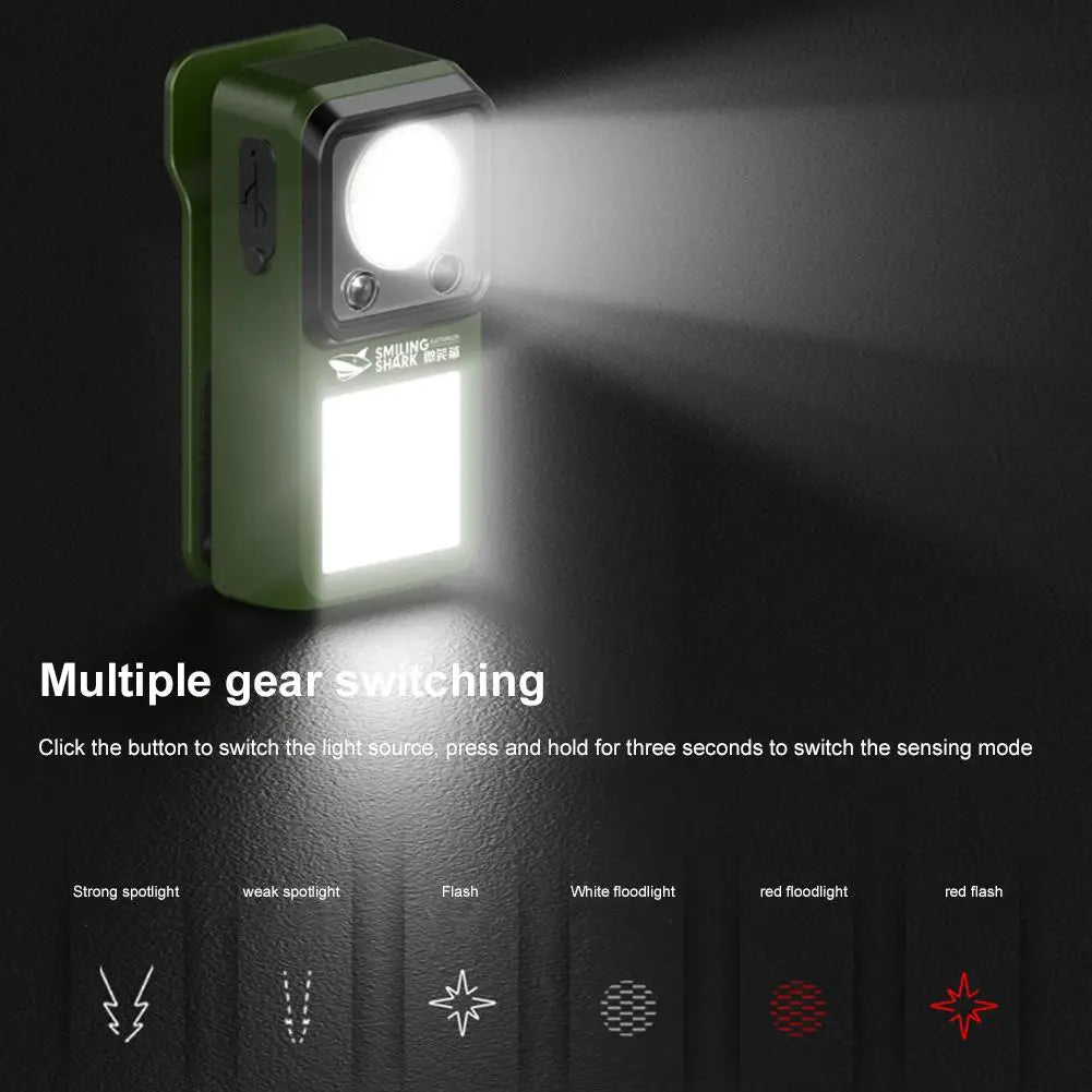 LED Magnetic Clip-On Flashlight | 6 Modes Rechargeable Light
