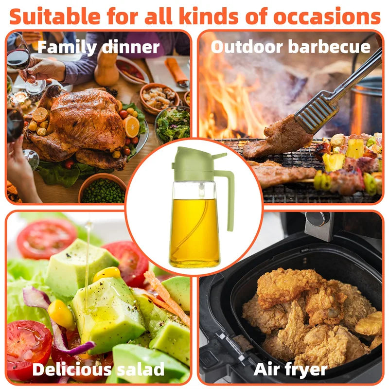 Spray Oil Sprayer Oil Cruet Spray Dual Purpose Kitchen Oils Spray Olive Oil Sprays Bottle Air Fryer Salad BBQ Kitchen Baking Oasis Select