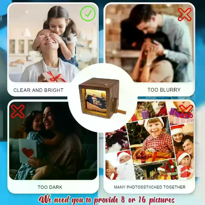 Radiant Manual Photo Flip Frame, Decorative, Fits 8/16 Pictures, Effortless Hand Movement Page-Turning, Easy Assemble Oasis Select