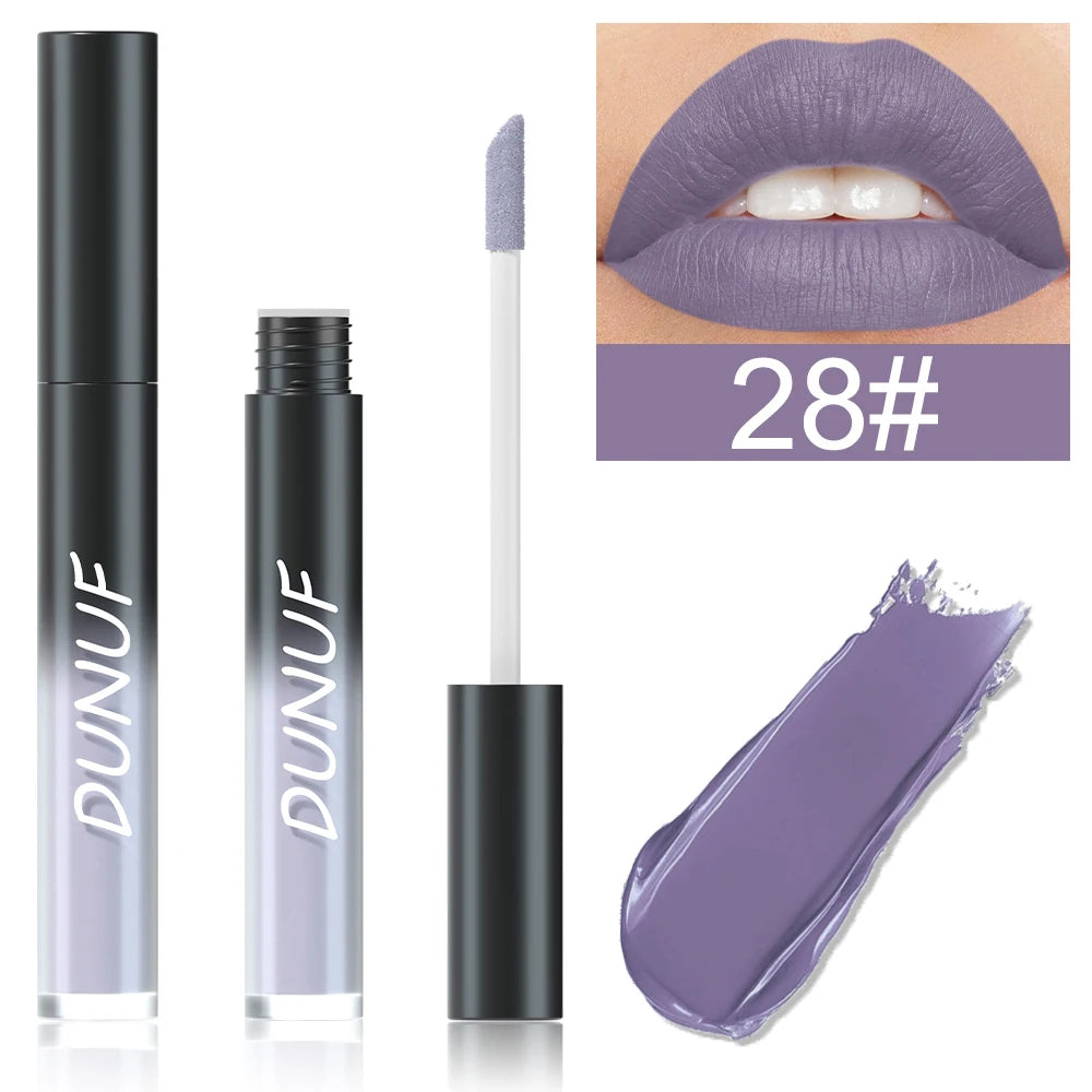 DUNUF 32 Multi-purpose Matte Lip Glaze Long-lasting Moisturizing Non-stick Halloween Lip Gloss Lipstick Oasis Select 28