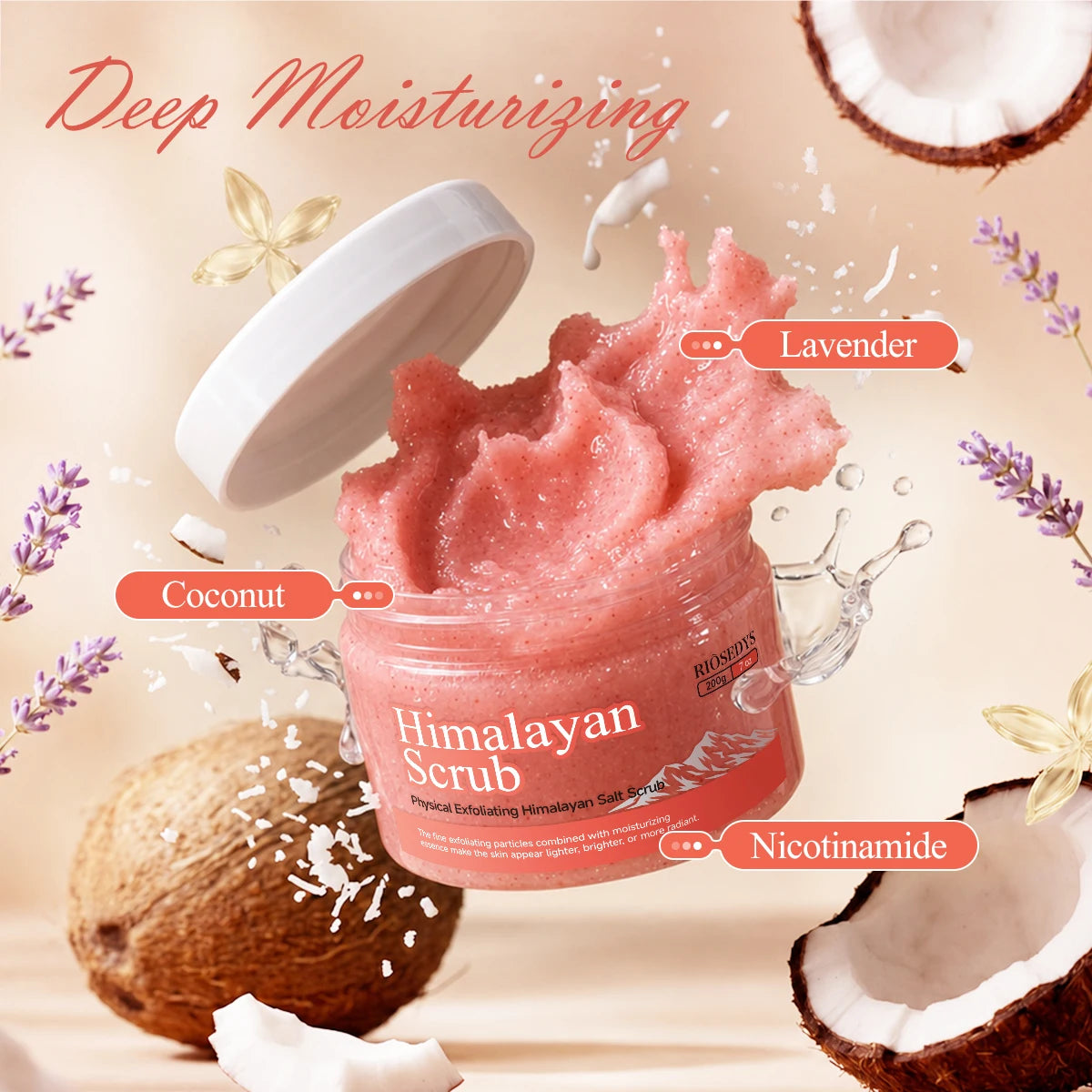 HIMALAYAN SCRUB, Deeply cleanses, gently polishes, improves rough dry skin, brightens dull skin, leaves the entire body radiant. Oasis Select