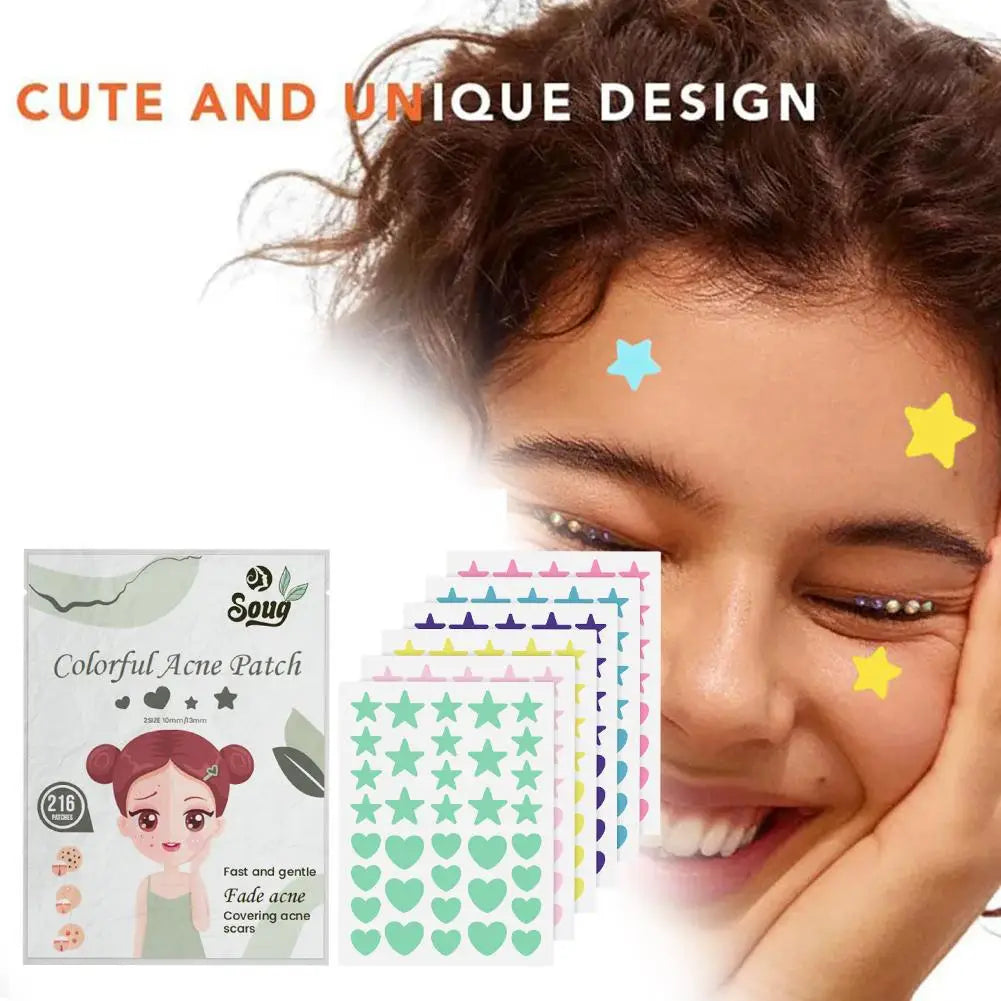 216-Pack Colorful Invisible Pimple Patches – Acne Spot Stickers Acne Pimple Patches Oasis Select