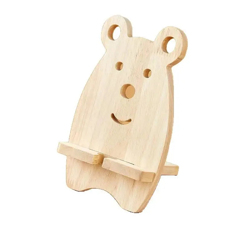 1PCS Wooden Foldable Phone Stand Creative Cartoon Shape Desktop Lazy Bracket Charging Base Oasis Select
