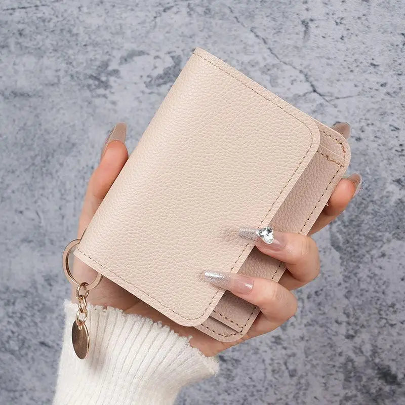 Korean Trifold Women's Wallet – PU Leather Zipper Coin Purse