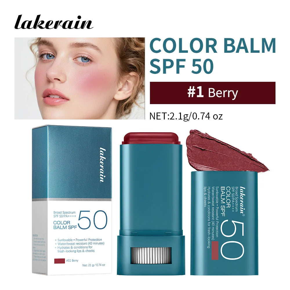 SPF 50 Tinted Blush Stick – Waterproof & Long-Lasting Color