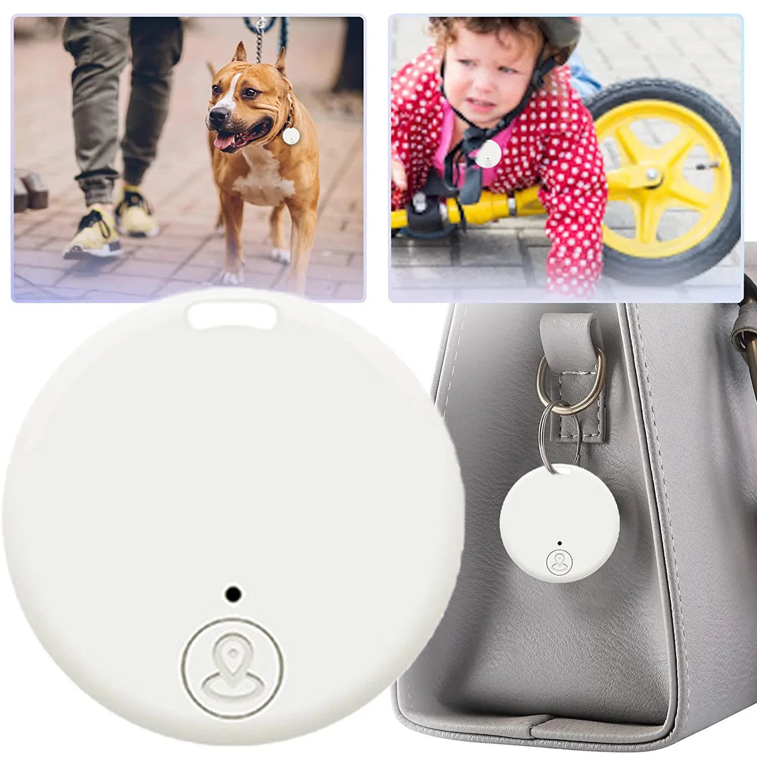 Bluetooth 5.0 Mini Anti-Lost Tracker – Keys, Pets & Kids Bluetooth GPS Tracker Oasis Select White