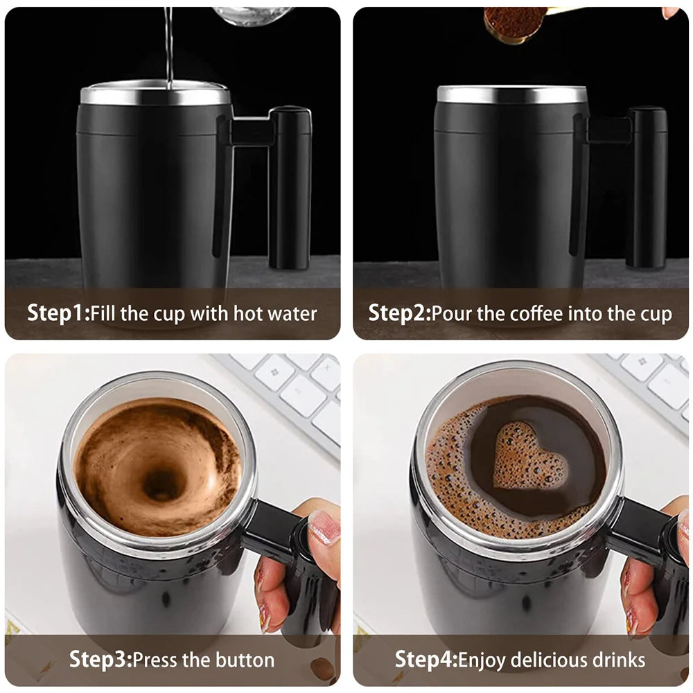 Automatic Self Stirring Magnetic Mug Rechargeable Stir Cup Stainless Steel Coffee Mixing Cup Blender Smart Mixer Shake Cup Oasis Select