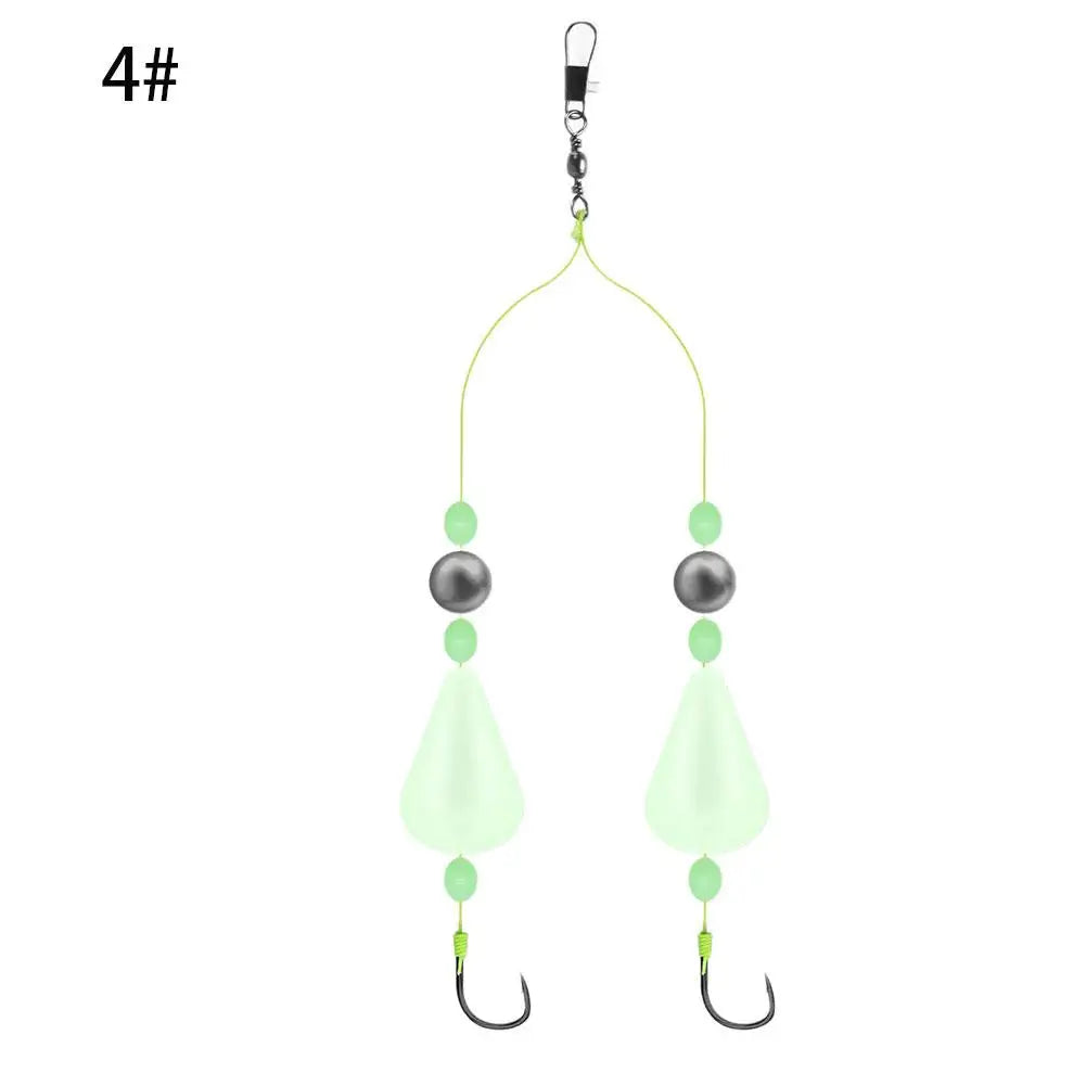Double Hook Carp Hair Rigs – Glow Night Float, Ready Made