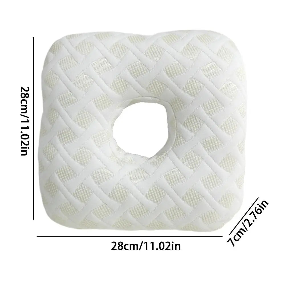 1PC Ear Piercing Pillow for Side Sleepers Breathable Ergonomic Pillow With Ear Hole Portable Comfortable Earring Pillow Oasis Select White