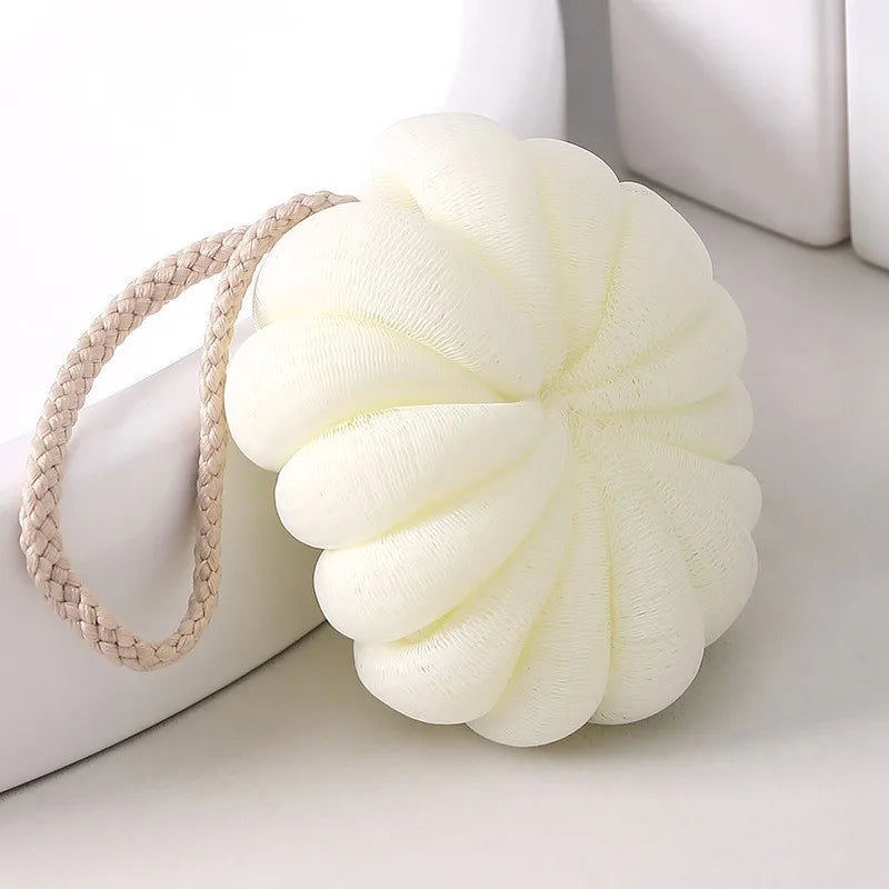 Cute And Soft Pumpkin Bath Ball Rubbing Bath Flower Oasis Select WHITE