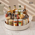 360 Rotating Seasoning Storage Rack Multifunction Pantry Cabinet Turntable for Cosmetics Kitchen Accessories Organizer Tray Oasis Select White CHINA