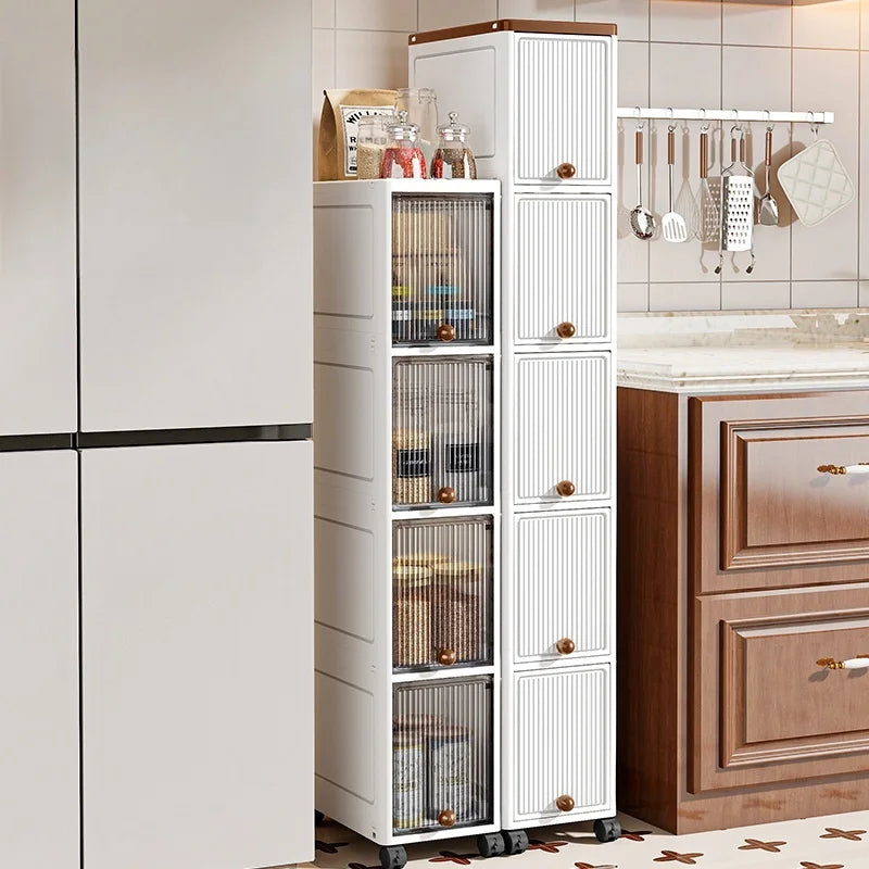 Slim Cabinet 20cm Wide Rolling Storage 2-6 Tiers Large Capacity Space-Saving Heavy-Duty for Kitchen Living Room Bedroom Oasis Select