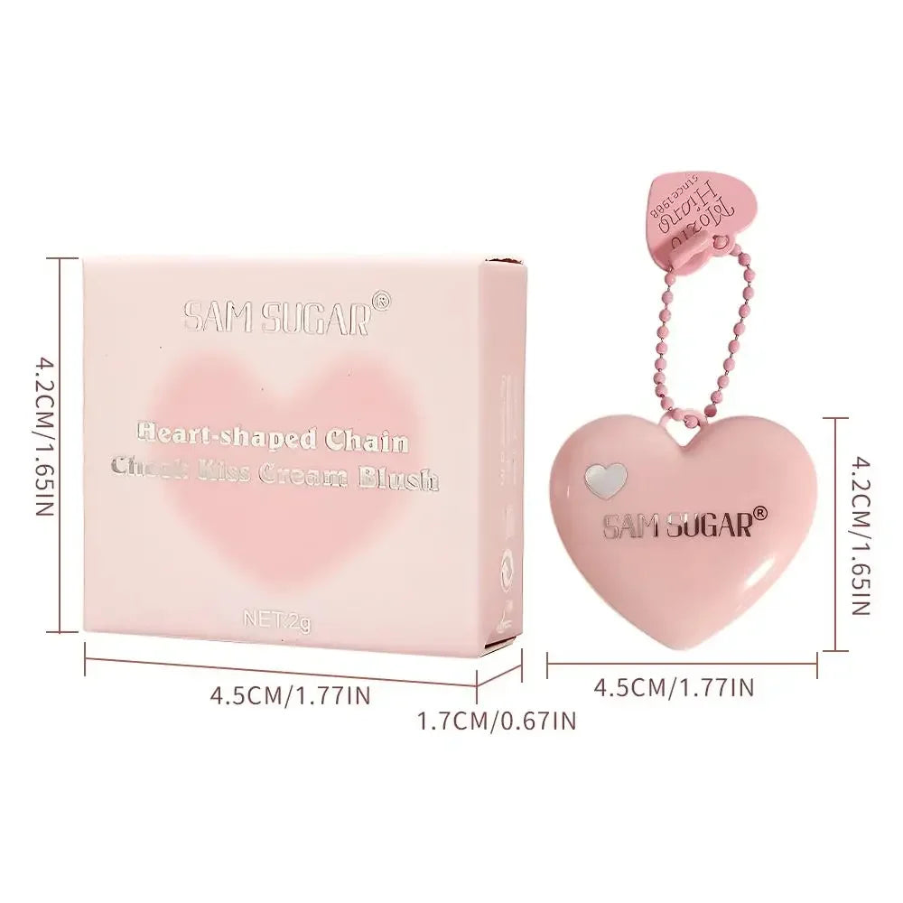 SAM SUGAR Heart-Shaped Cream Blush – Lip & Cheek with Mirror