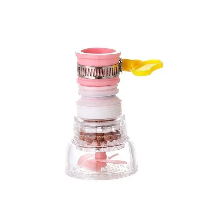 Faucet Sprayer Head with 360° Rotation, Flexible Faucet Extender Adapter, Water Saving Aerator with Built-in Filter for Kitchen Oasis Select Pink