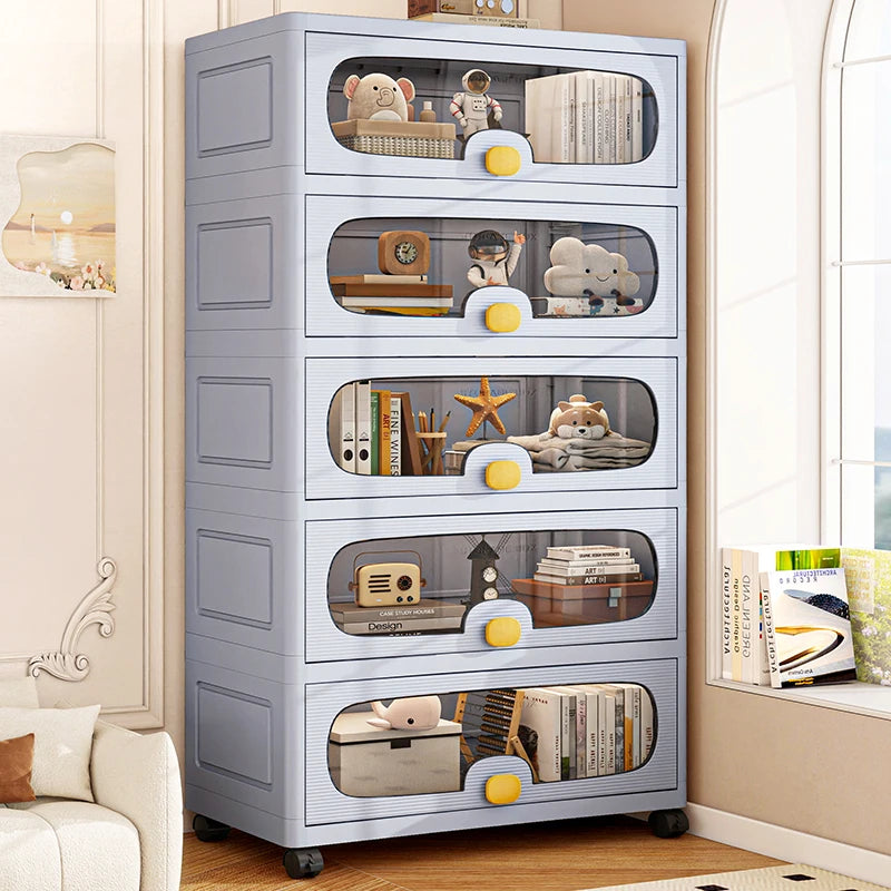 6 Layers Large-Capacity Flip-Top Cabinet with wheel can Movable Easy Assemblyfor Kitchen/Bathroom/Living Room/Bedroom Oasis Select