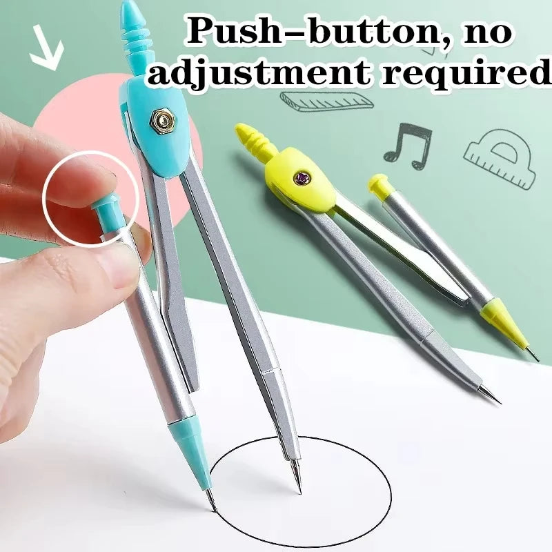 7pcs Student Geometry Tool Set Pastel Color Compass Protractor Ruler Kit with Case for School Drawing & Math Homework Oasis Select