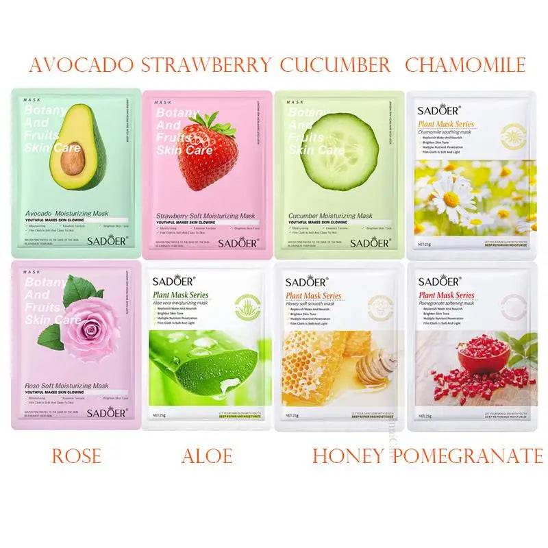 BIOAOUA 8-Pack Natural Plant Face Masks – Moisturizing & Firming Sheet Face Mask Oasis Select A