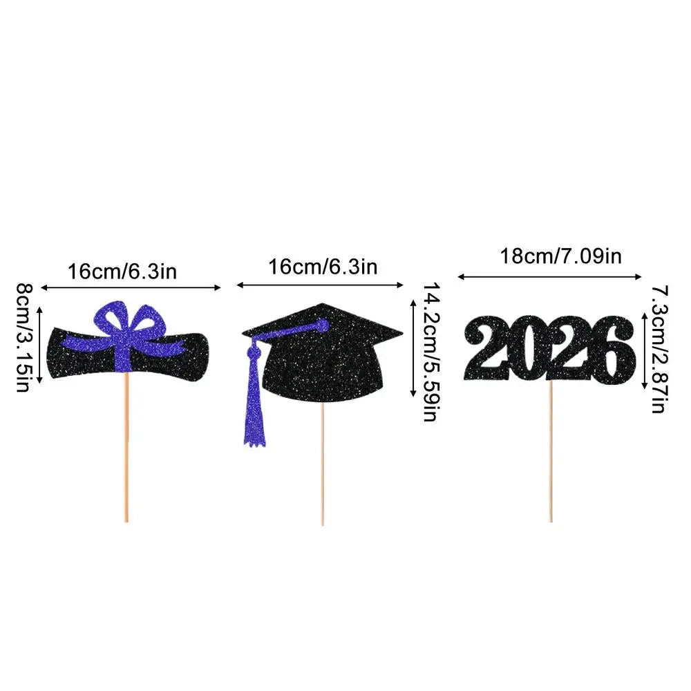 Graduation Season Decor 2026 Graduation Cake Topper for Graduation Cake Topper Party DIY Cake Dessert Decoration Supplies Oasis Select Blue