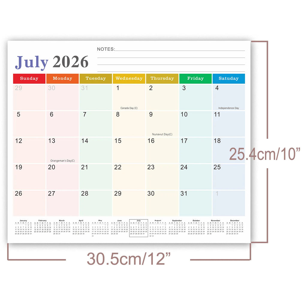 18-month magnetic calendar, January 2026 to June 2027 refrigerator calendar, tear-off 8" x 10" calendar Oasis Select