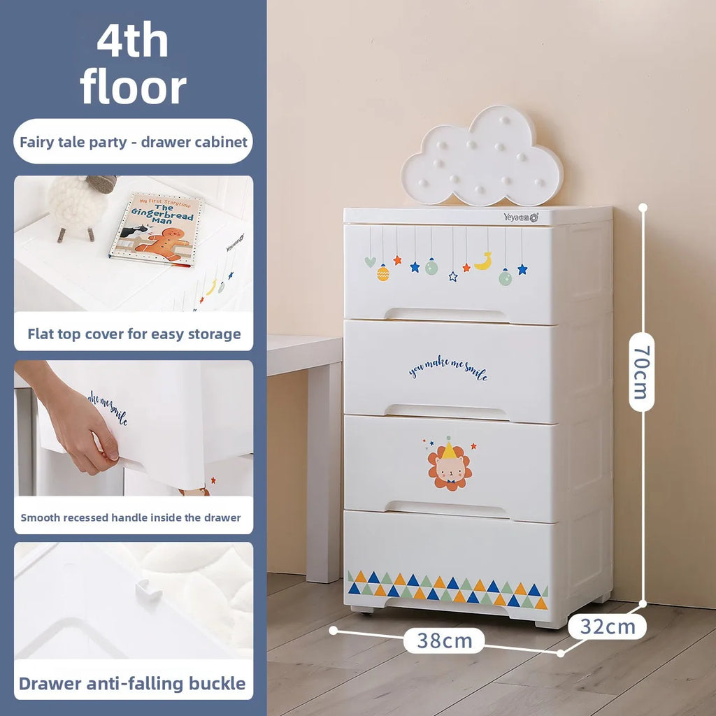 Baby clothes storage cabinet Household double door children's wardrobe Plastic baby toys clothing drawer storage cabinet Oasis Select 4th Floor B